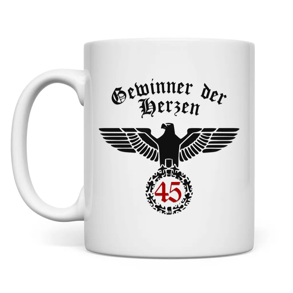 Reichsadler Tasse 'Gewinner der Herzen 45'