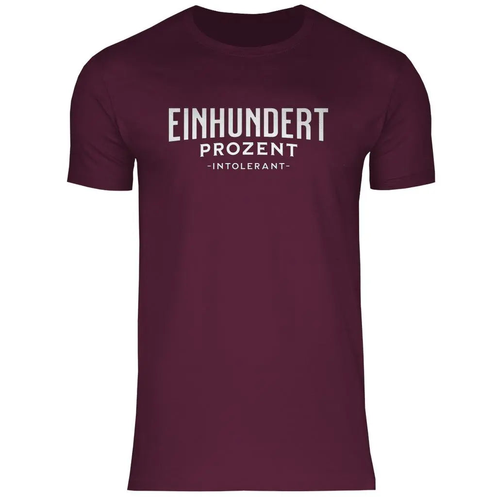 Remigration T-Shirt 'Einhundert Prozent Intolerant' Herren PatriotenPrint