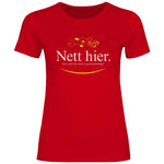Remigration T-Shirt 'Nett hier' Damen PatriotenPrint