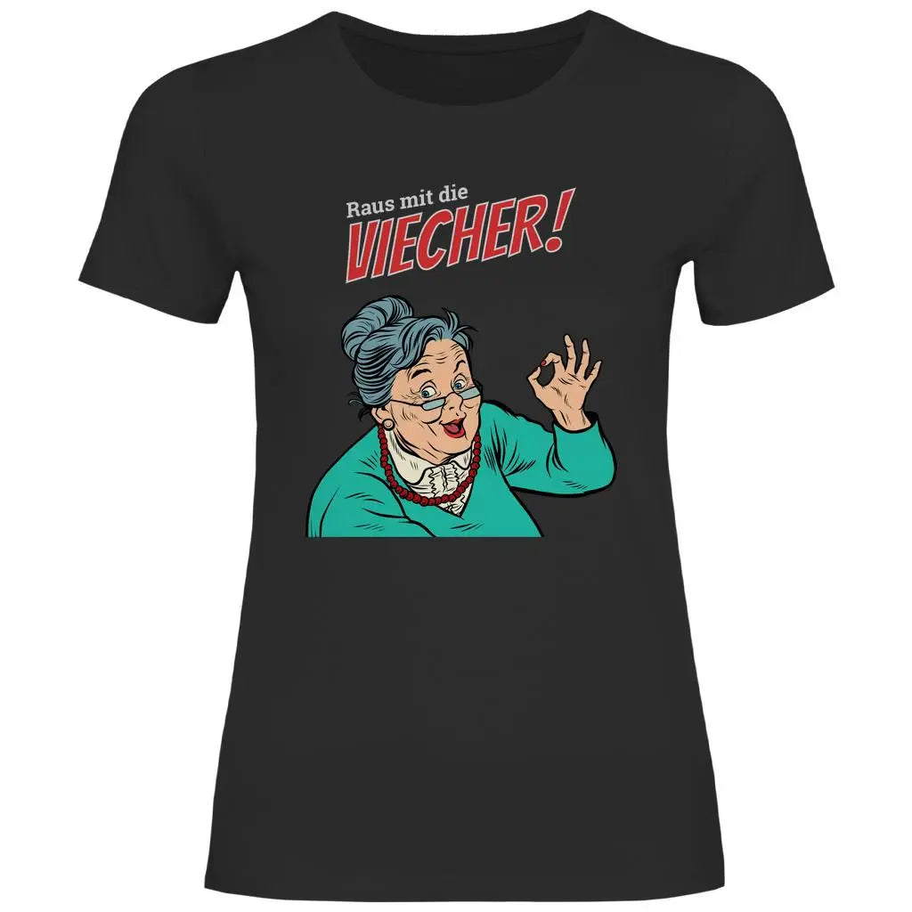 Remigration T-Shirt 'Raus mit die Viecher' Damen PatriotenPrint