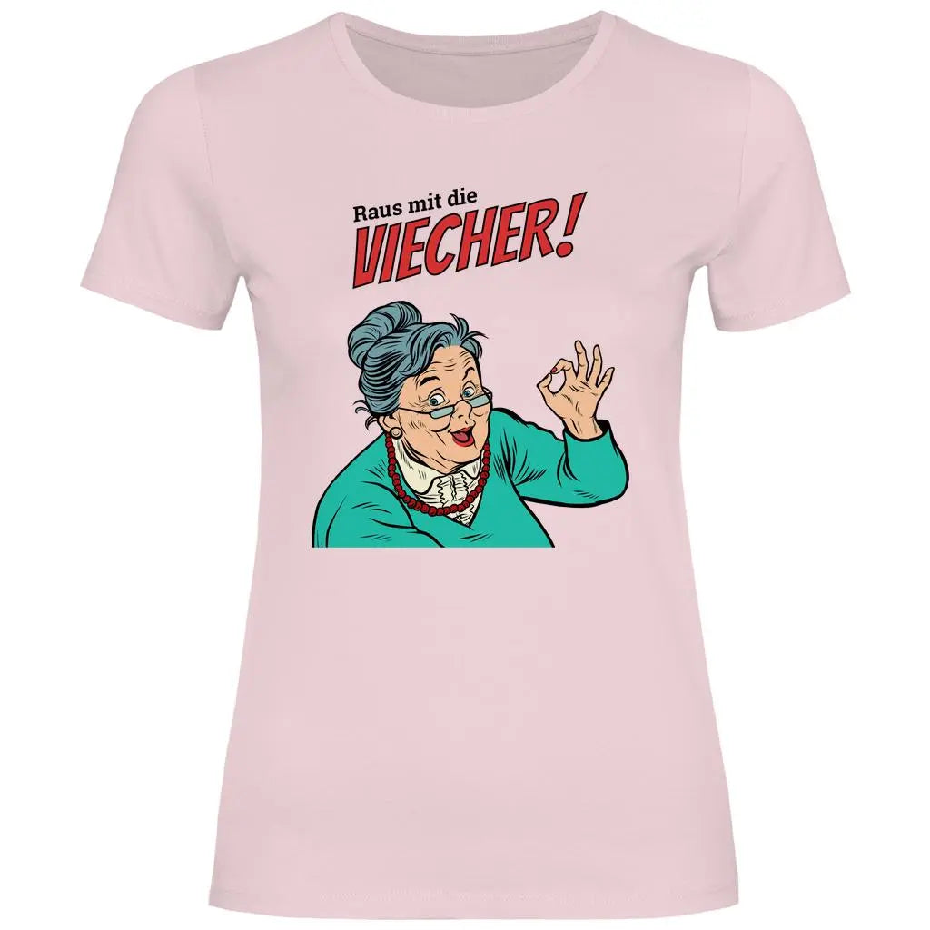 Remigration T-Shirt 'Raus mit die Viecher' Damen PatriotenPrint