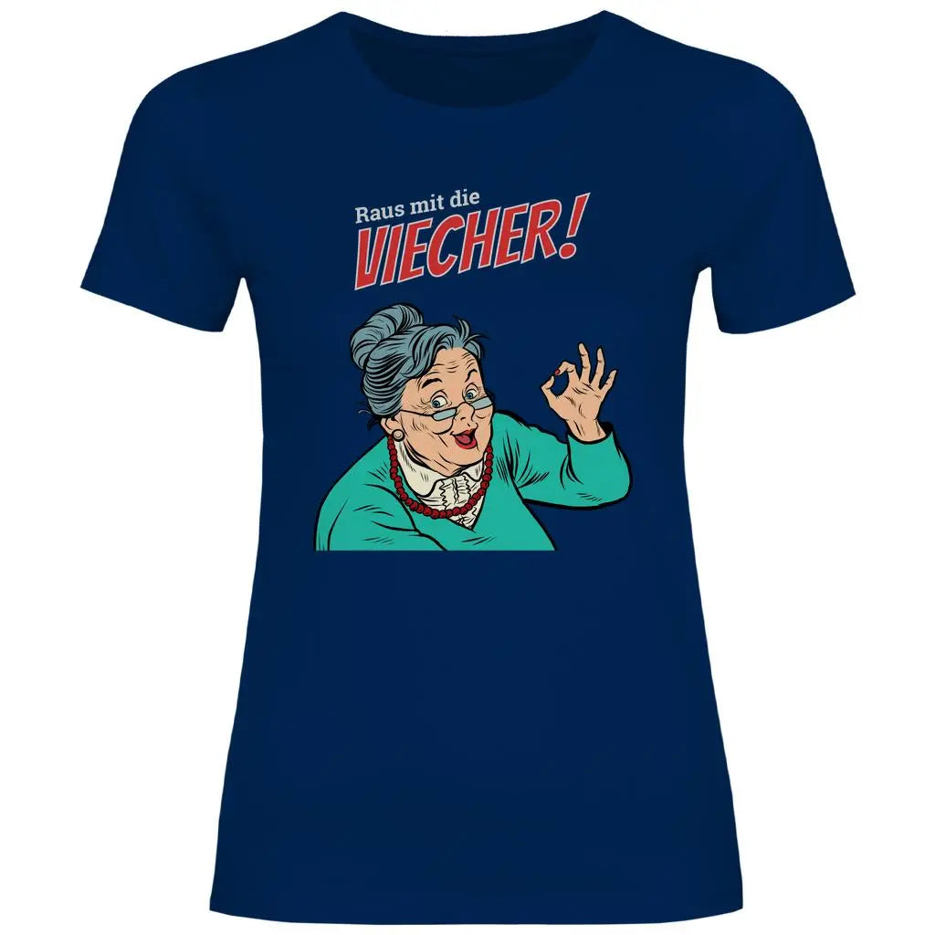 Remigration T-Shirt 'Raus mit die Viecher' Damen PatriotenPrint