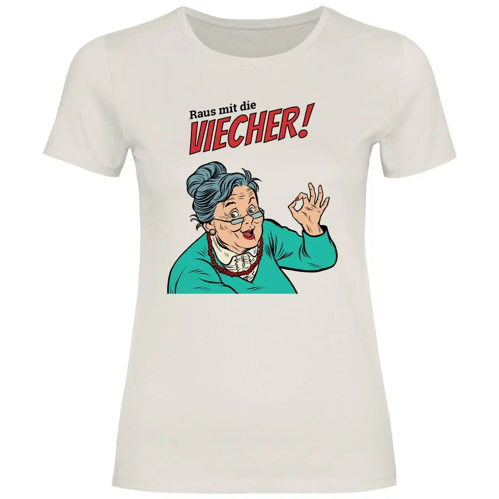 Remigration T-Shirt 'Raus mit die Viecher' Damen PatriotenPrint