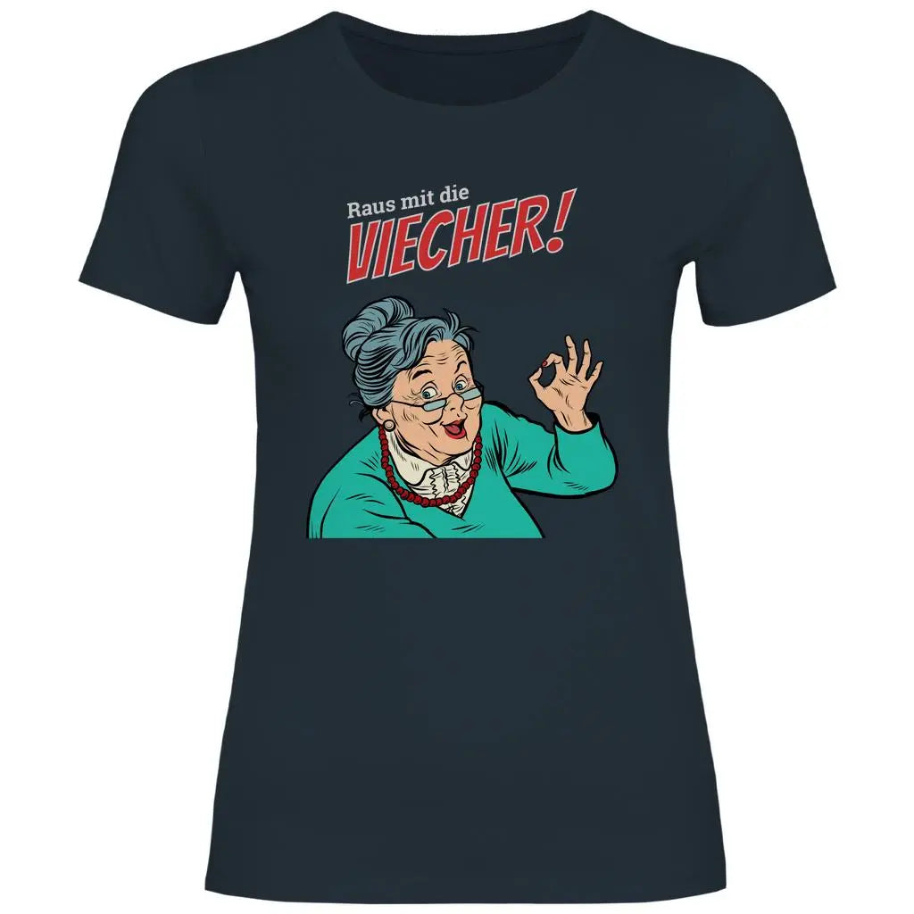 Remigration T-Shirt 'Raus mit die Viecher' Damen PatriotenPrint