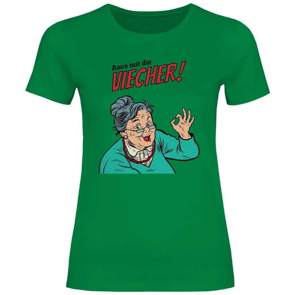 Remigration T-Shirt 'Raus mit die Viecher' Damen PatriotenPrint