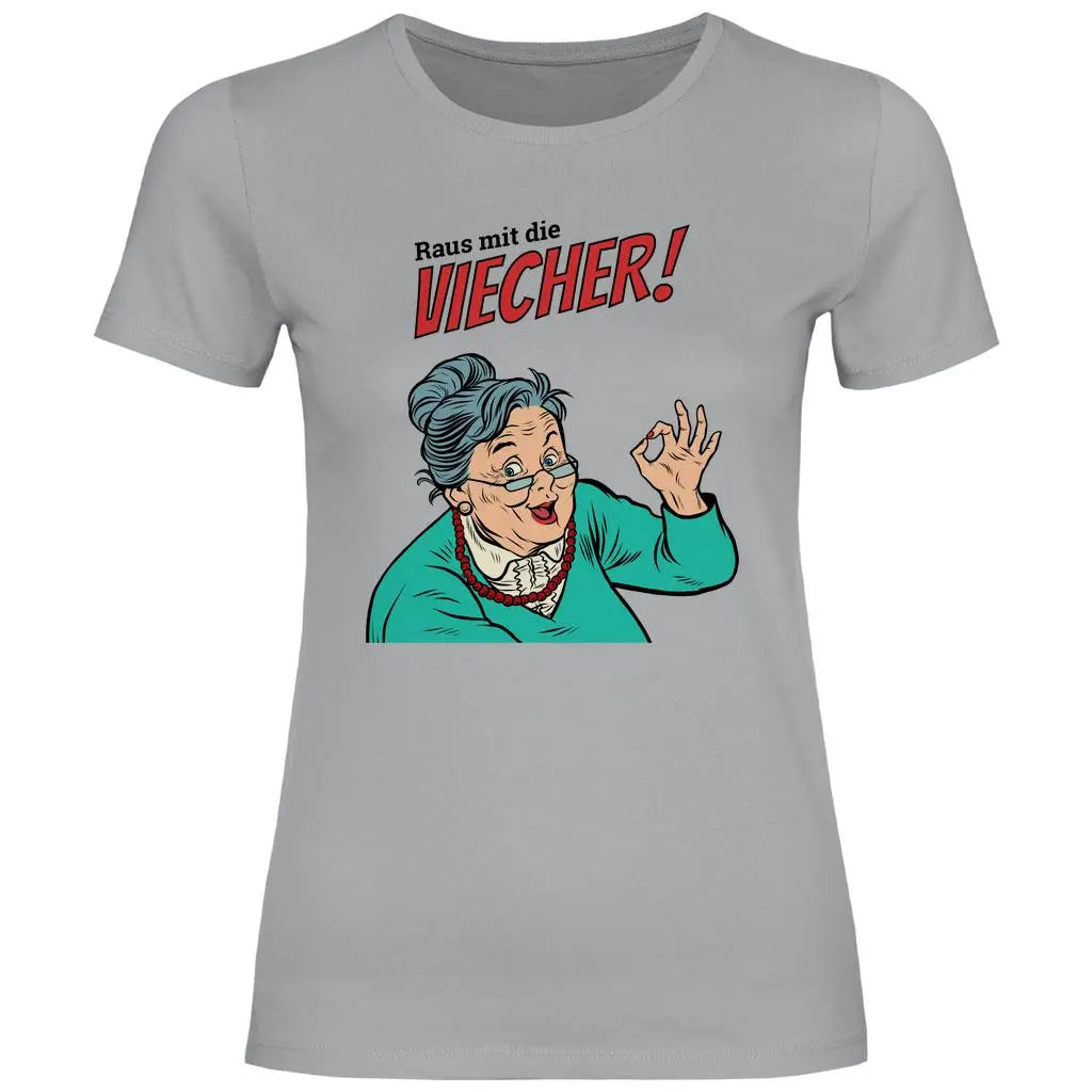 Remigration T-Shirt 'Raus mit die Viecher' Damen PatriotenPrint