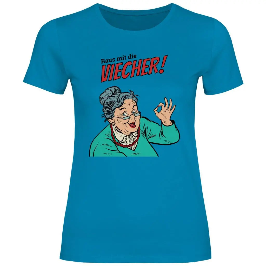 Remigration T-Shirt 'Raus mit die Viecher' Damen PatriotenPrint