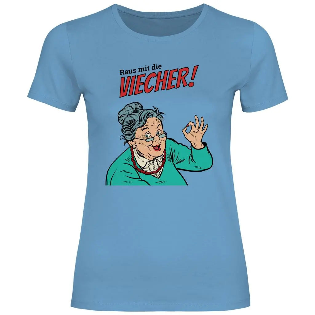 Remigration T-Shirt 'Raus mit die Viecher' Damen PatriotenPrint