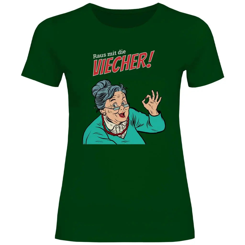 Remigration T-Shirt 'Raus mit die Viecher' Damen PatriotenPrint