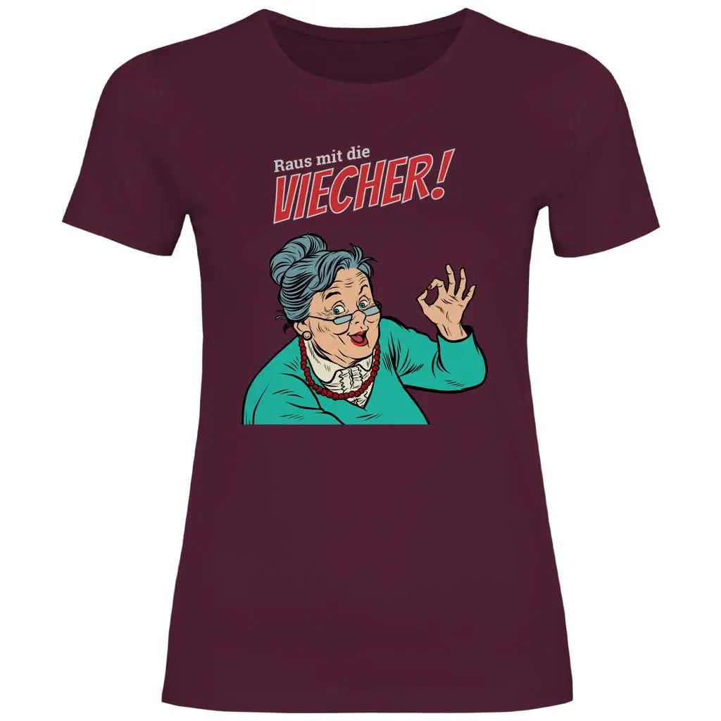 Remigration T-Shirt 'Raus mit die Viecher' Damen PatriotenPrint