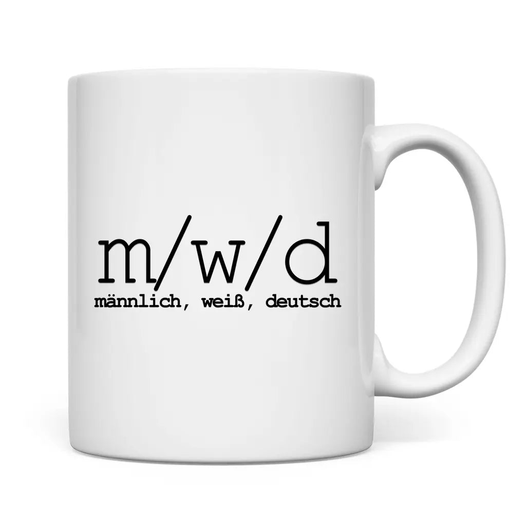 Remigration Tasse 'männlich, weiß, deutsch'