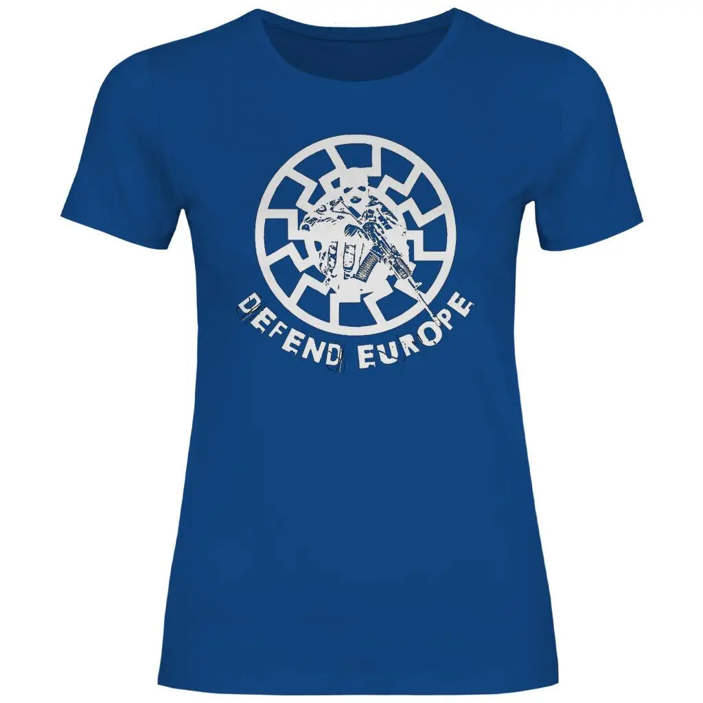 Schwarze Sonne T-Shirt 'Defend Europe' Damen PatriotenPrint