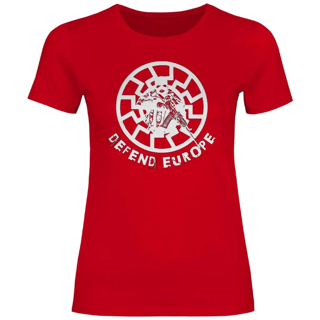 Schwarze Sonne T-Shirt 'Defend Europe' Damen PatriotenPrint
