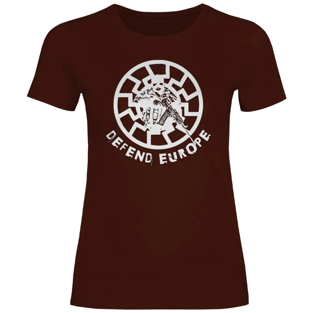 Schwarze Sonne T-Shirt 'Defend Europe' Damen PatriotenPrint