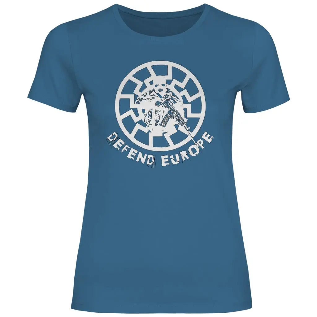 Schwarze Sonne T-Shirt 'Defend Europe' Damen PatriotenPrint