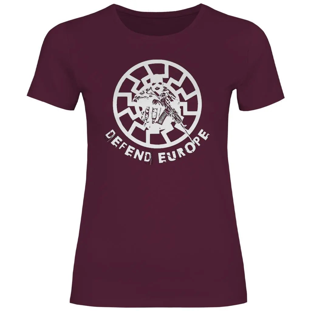 Schwarze Sonne T-Shirt 'Defend Europe' Damen PatriotenPrint
