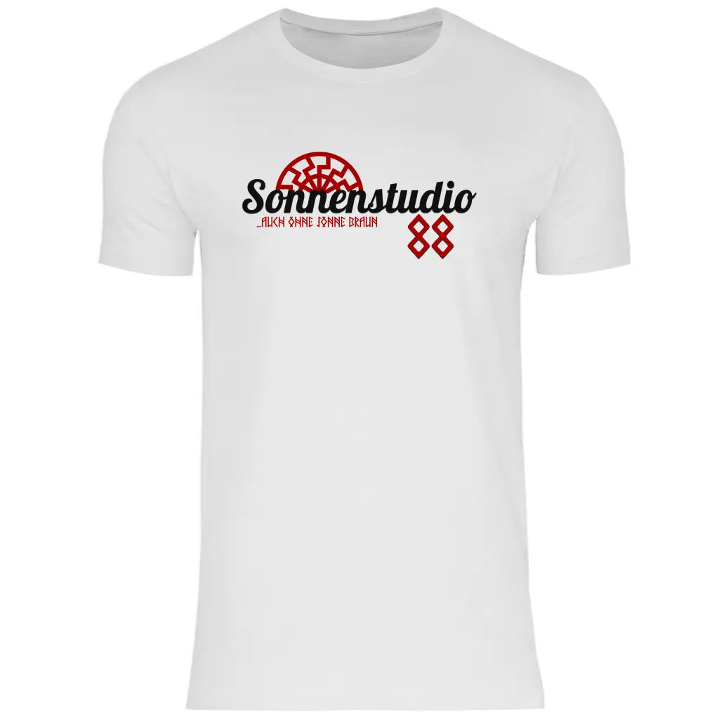 Schwarze Sonne T-Shirt 'Sonnenstudio 88' Herren