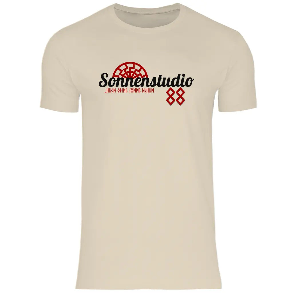 Schwarze Sonne T-Shirt 'Sonnenstudio 88' Herren