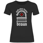 Schwarze Sonne T-Shirt 'auch ohne Sonne braun' Damen