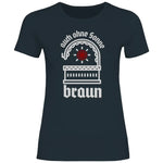 Schwarze Sonne T-Shirt 'auch ohne Sonne braun' Damen