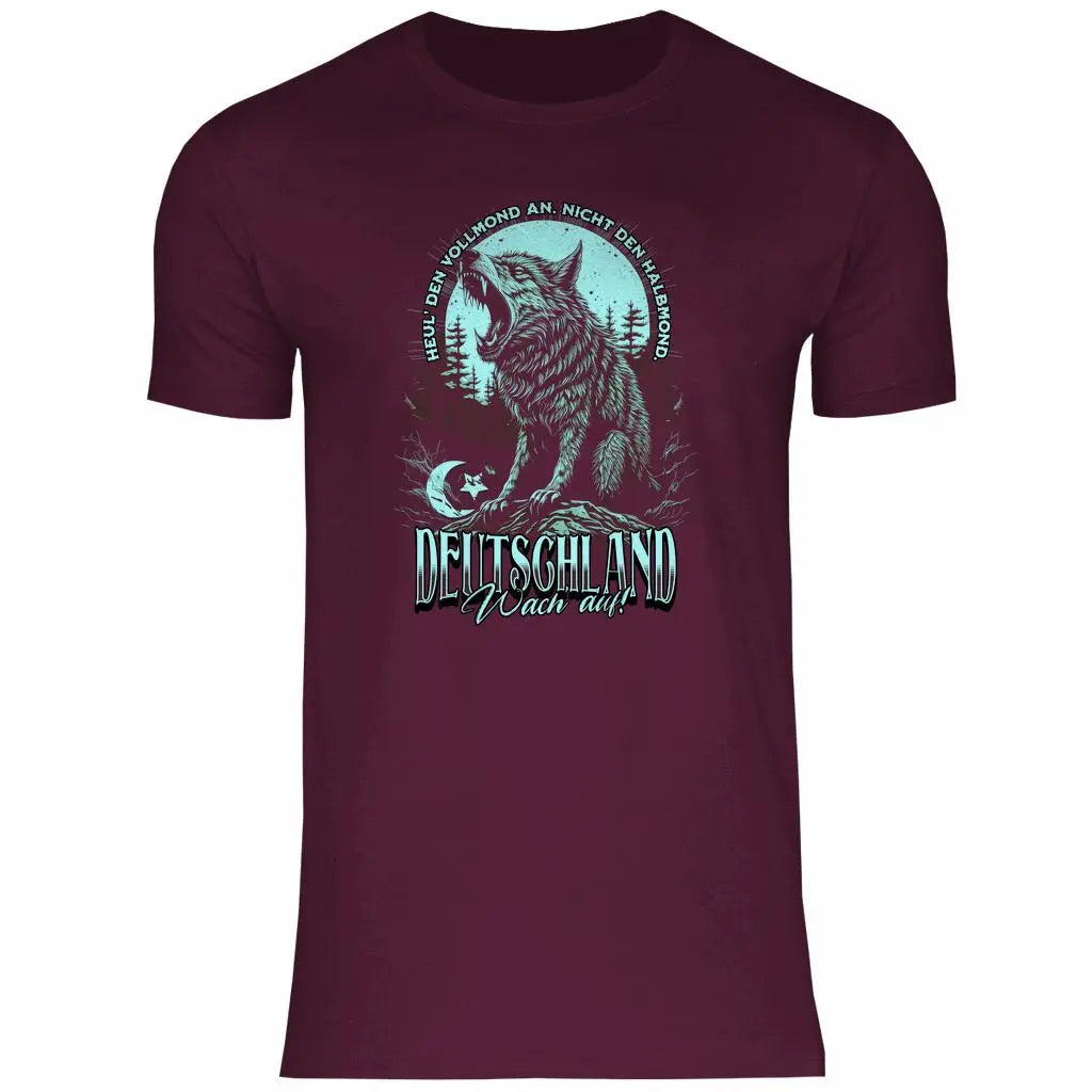 Wolf T-Shirt 'Deutschland Wach Auf' Herren PatriotenPrint