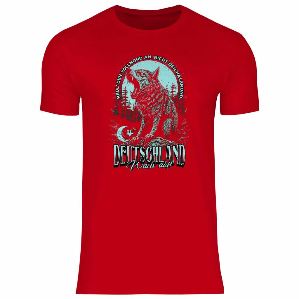Wolf T-Shirt 'Deutschland Wach Auf' Herren PatriotenPrint