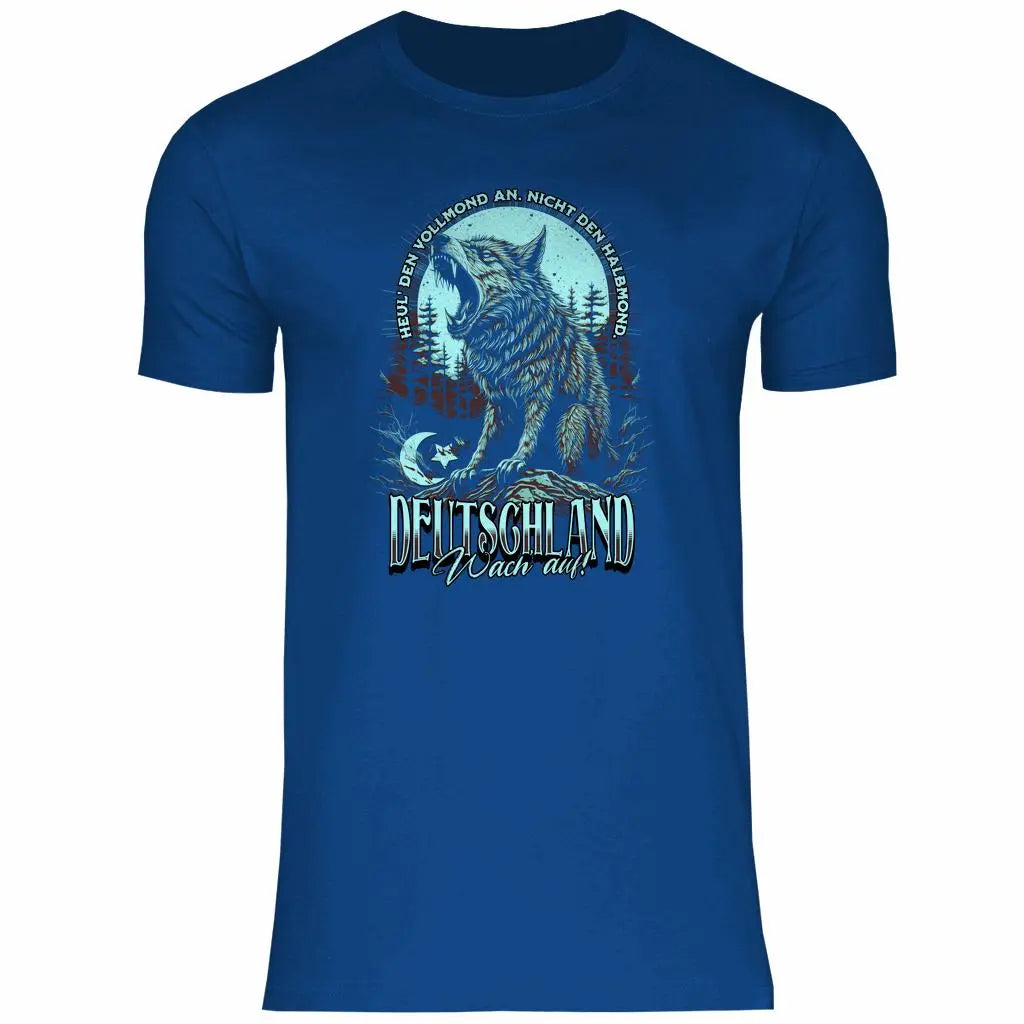 Wolf T-Shirt 'Deutschland Wach Auf' Herren PatriotenPrint