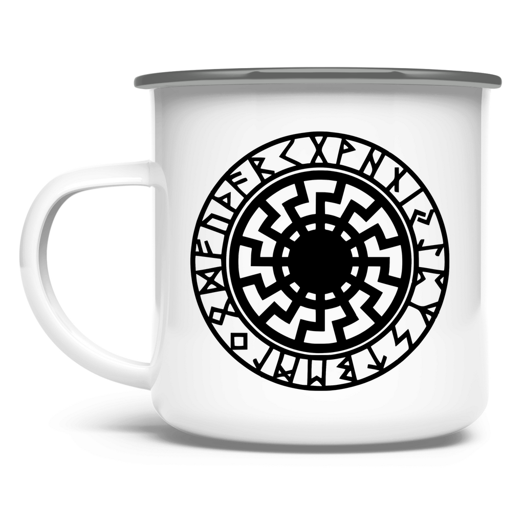 Schwarze Sonne Emaille Tasse - PatriotenPrint