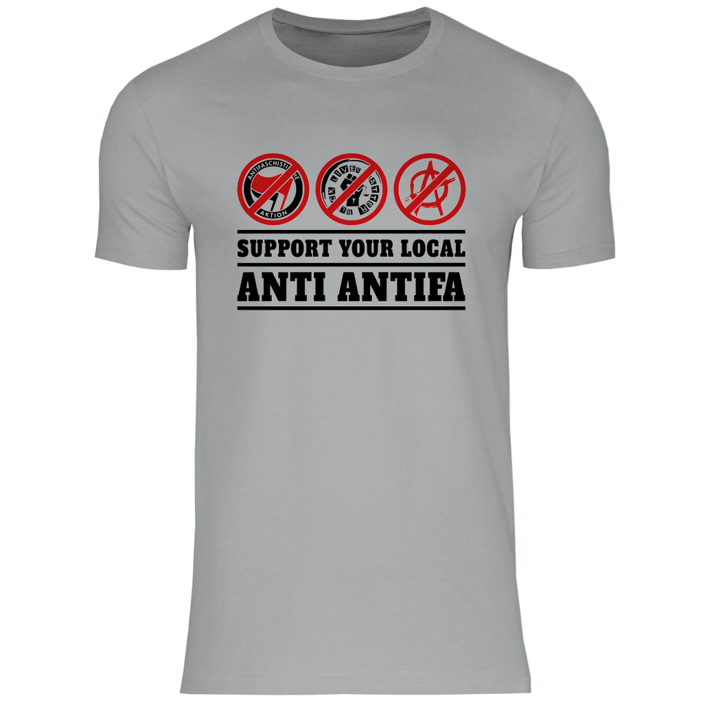 Skinhead T-Shirt 'Support your local Anti Antifa' Herren - PatriotenPrint