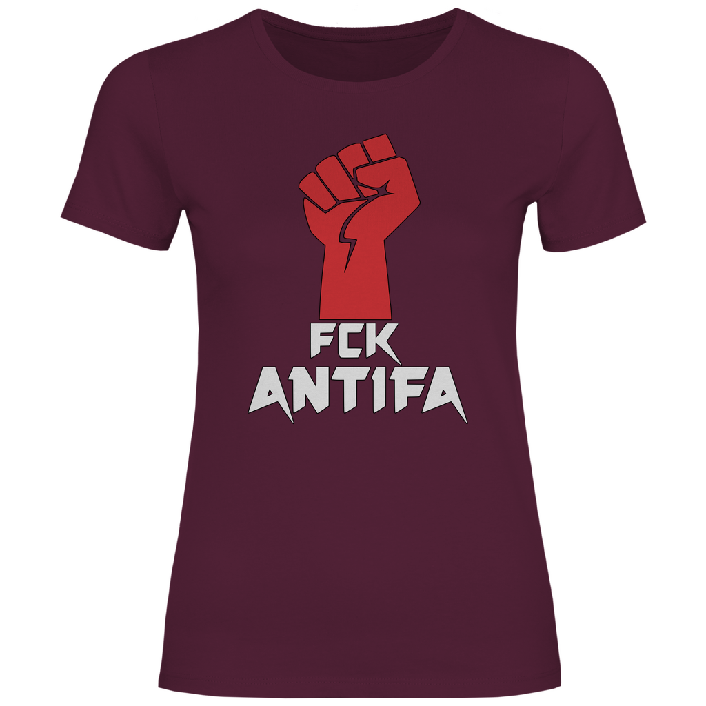 Skinhead T-Shirt 'FCK Antifa' Damen - PatriotenPrint