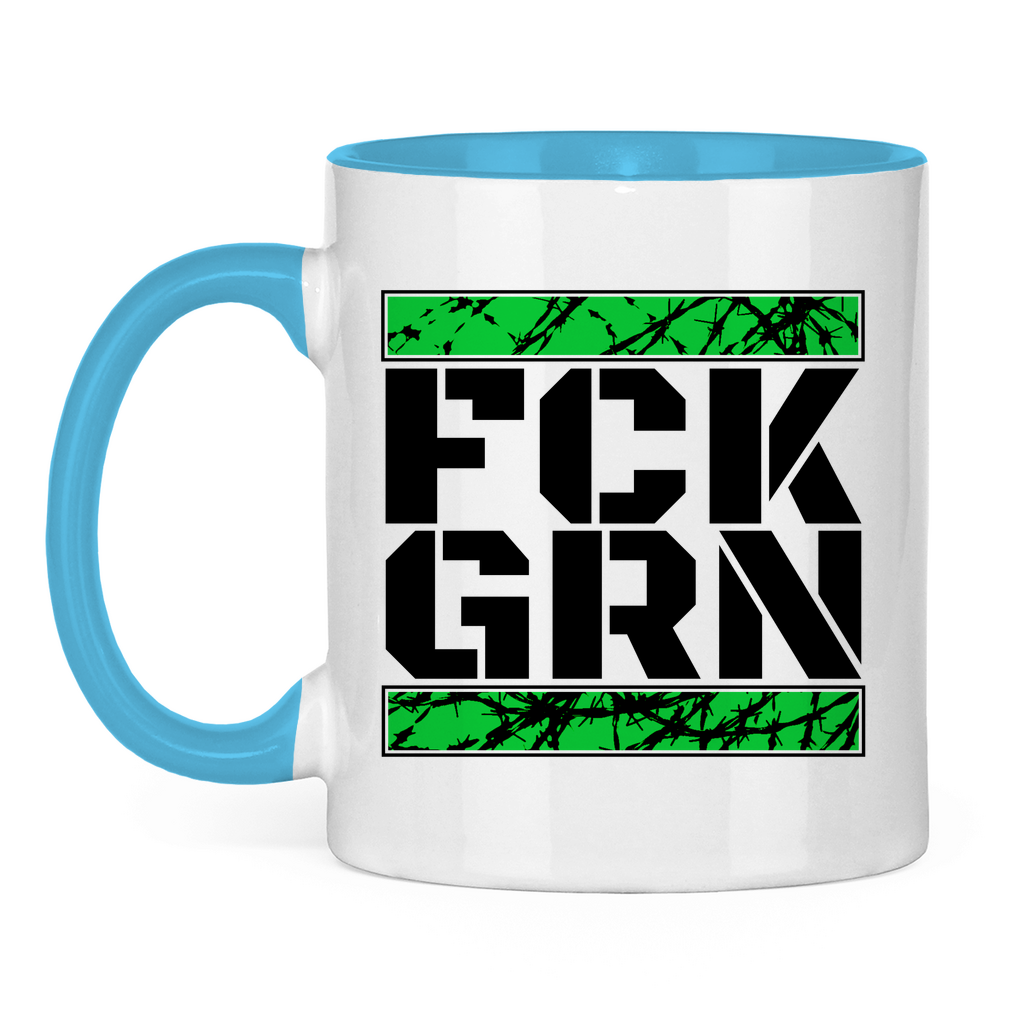 FCK GRN Tasse zweifarbig - PatriotenPrint