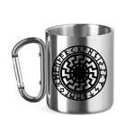 Schwarze Sonne Edelstahltasse mit Karabiner - PatriotenPrint