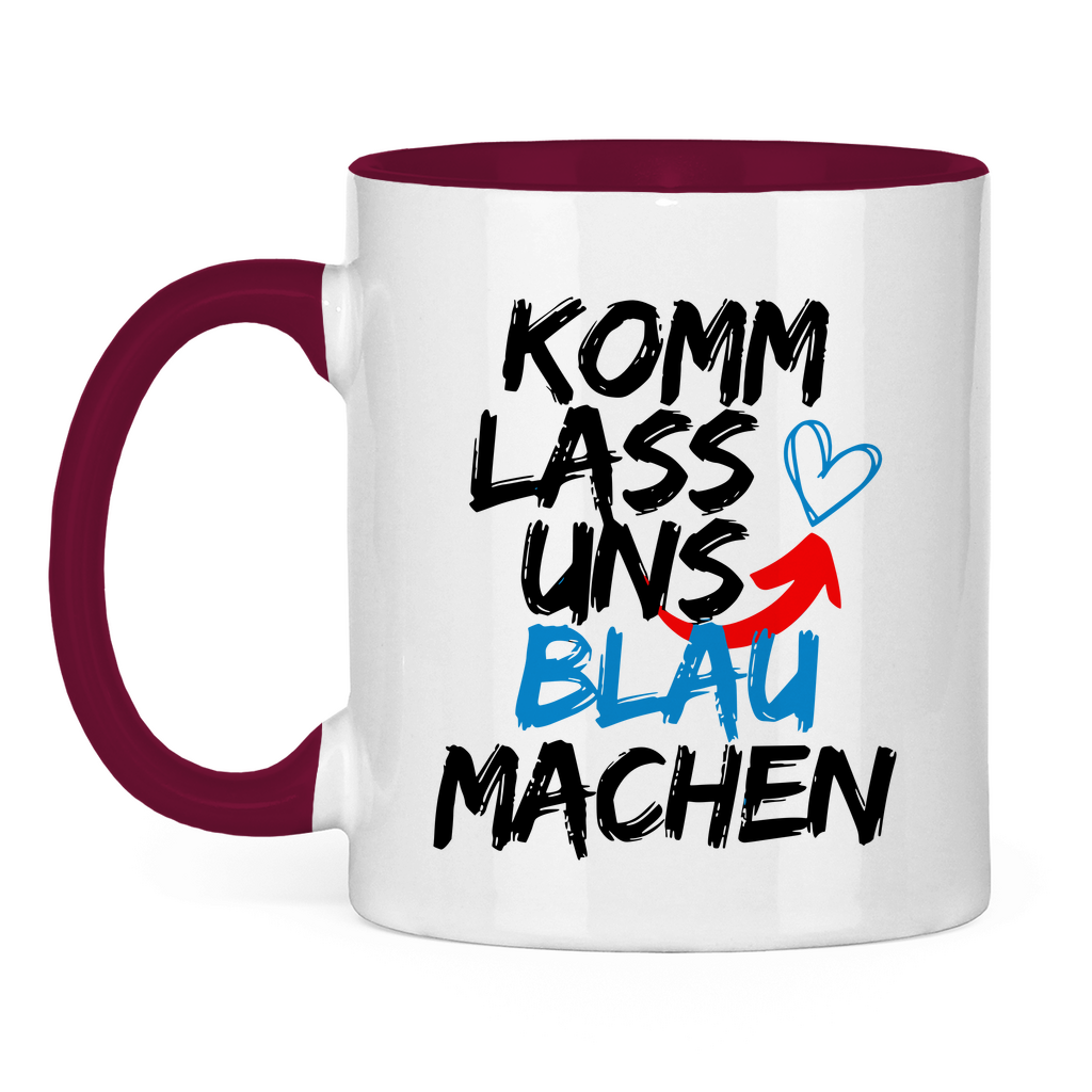 Tasse 'Komm lass uns blau machen' zweifarbig - PatriotenPrint