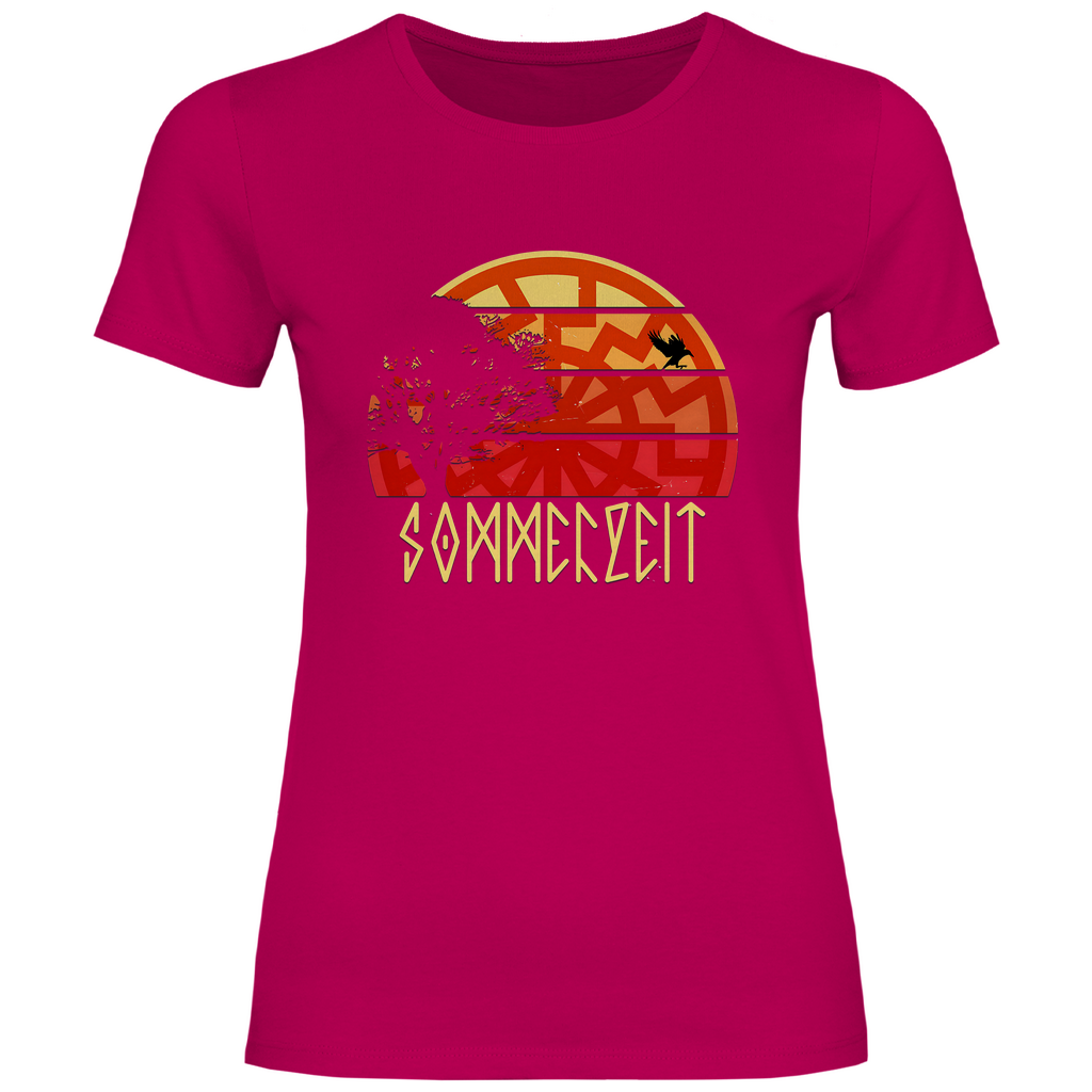 Schwarze Sonne T-Shirt 'Sommerzeit' Damen - PatriotenPrint