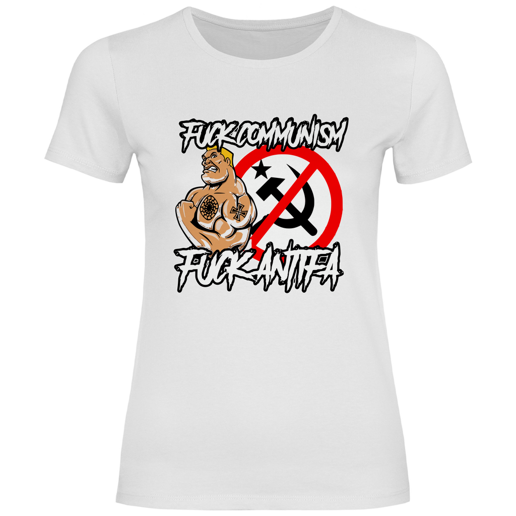 Skinhead T-Shirt 'Fck Communism Fck Antifa' Damen - PatriotenPrint