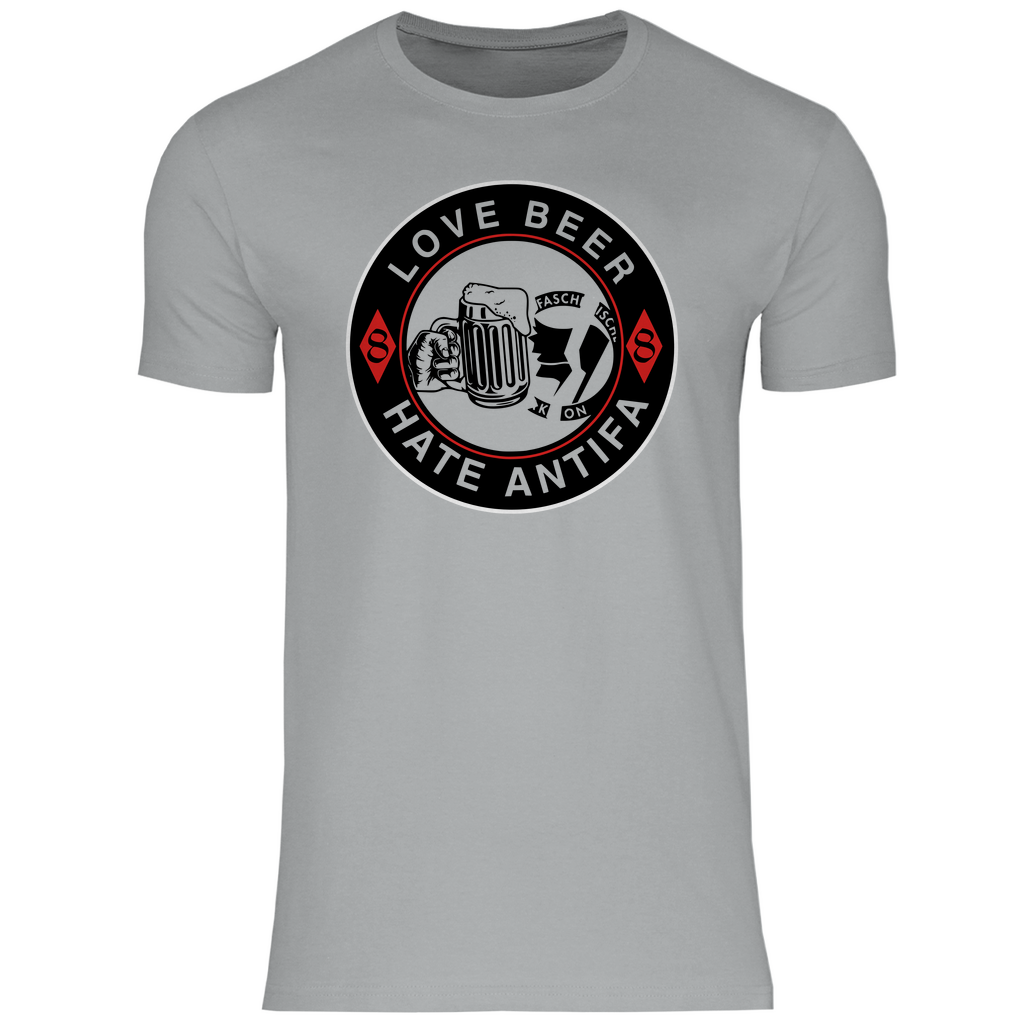 Anti Antifa T-Shirt 'Love Beer Hate Antifa' Herren