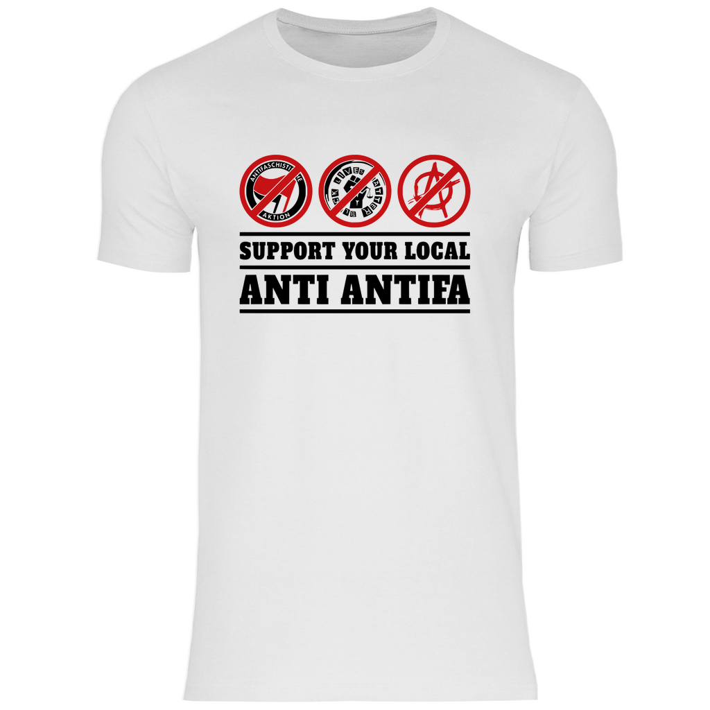 Skinhead T-Shirt 'Support your local Anti Antifa' Herren - PatriotenPrint