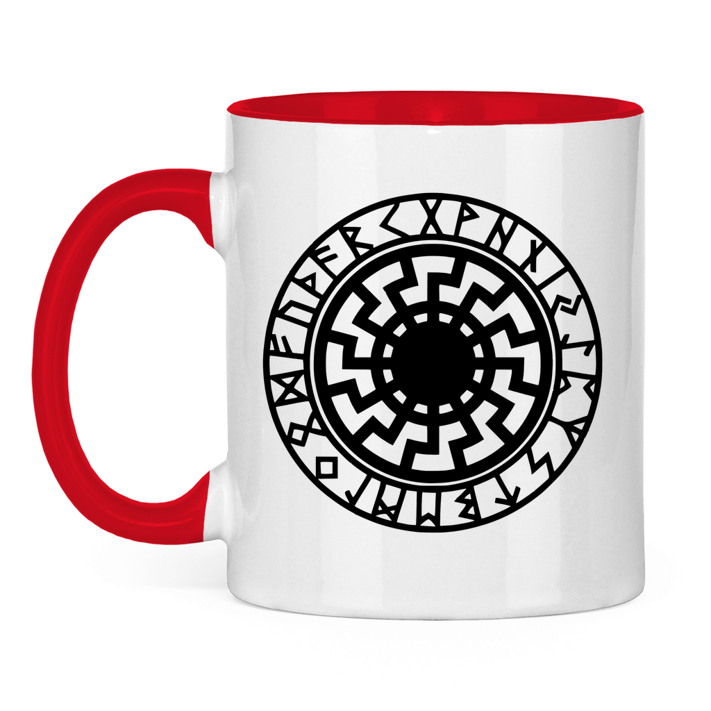 Schwarze Sonne Tasse zweifarbig - PatriotenPrint