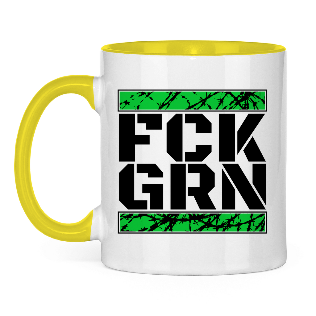 FCK GRN Tasse zweifarbig - PatriotenPrint