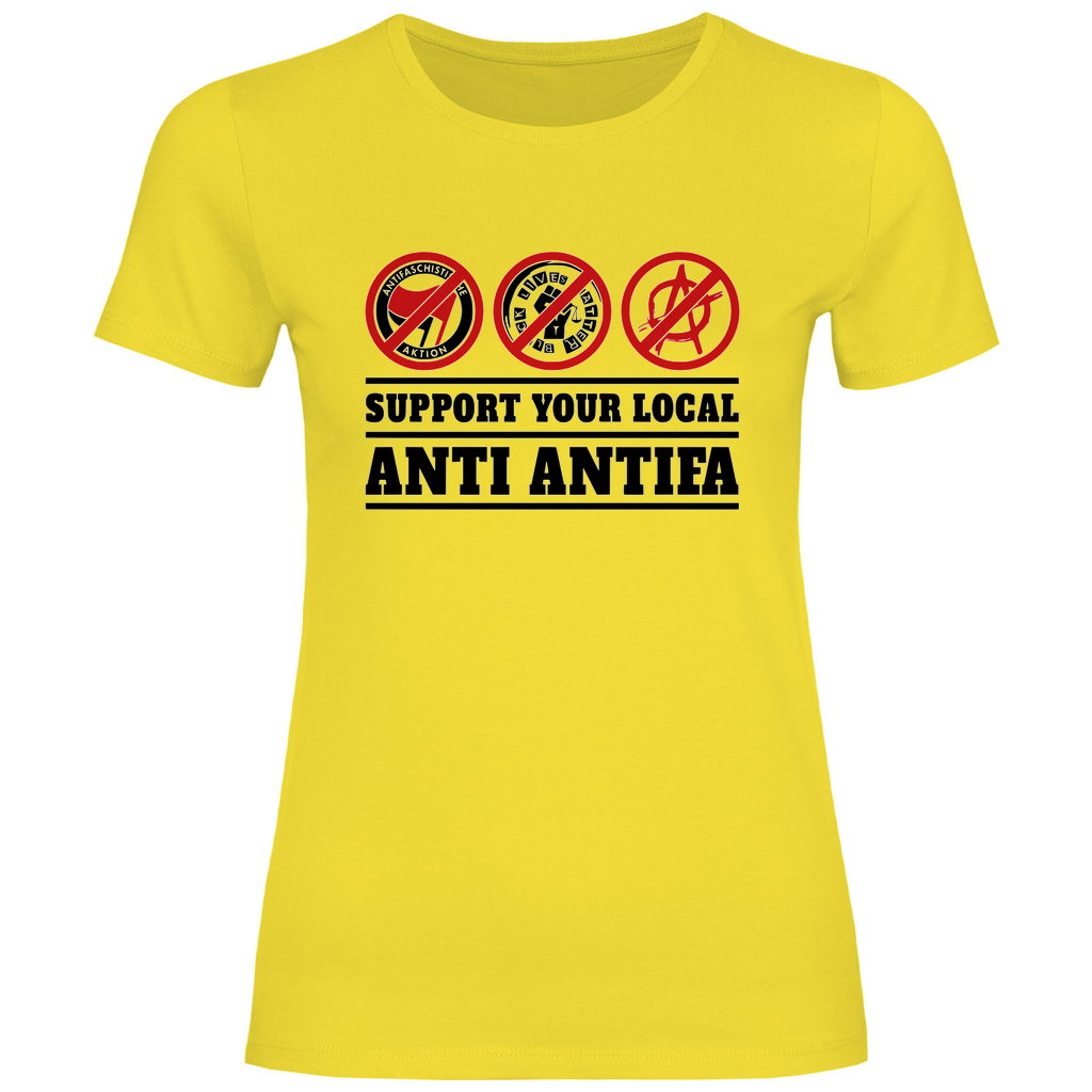 Skinhead T-Shirt 'Support your local Anti Antifa' Damen - PatriotenPrint