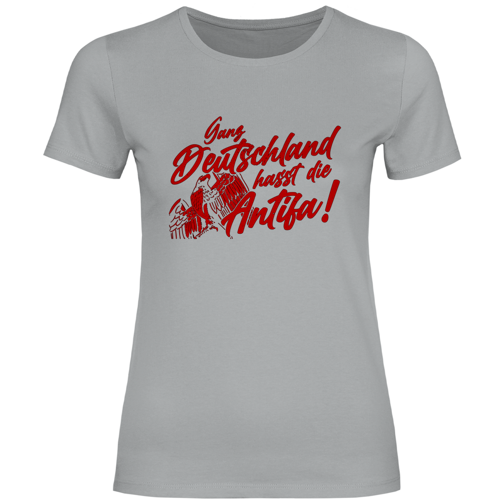 Patriot T-Shirt 'Ganz Deutschland Hasst die Antifa' Damen - PatriotenPrint