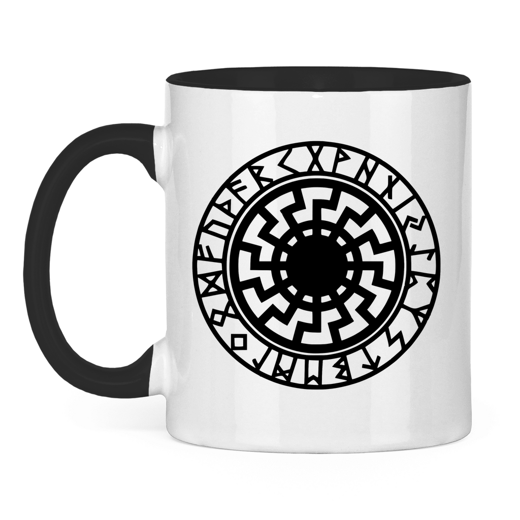 Schwarze Sonne Tasse zweifarbig - PatriotenPrint