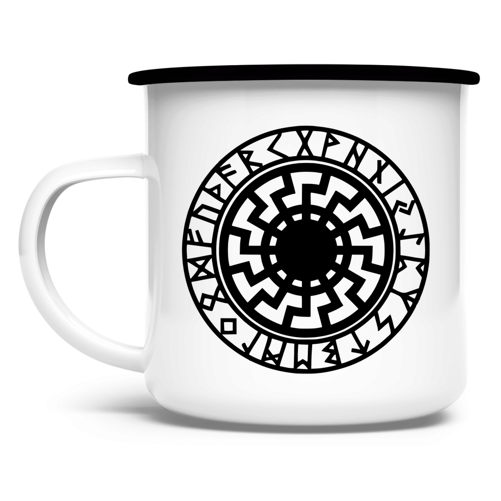 Schwarze Sonne Emaille Tasse - PatriotenPrint