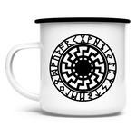 Schwarze Sonne Emaille Tasse - PatriotenPrint