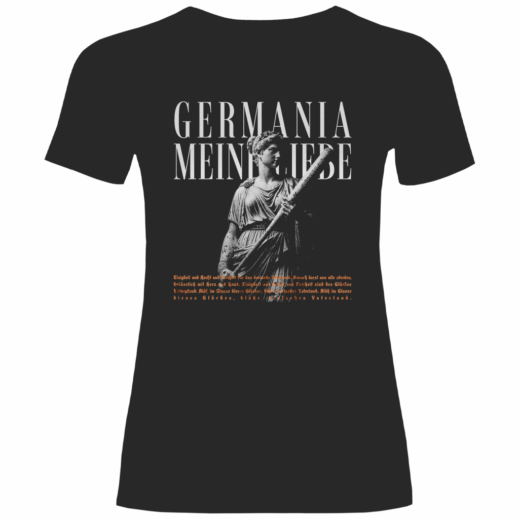 Deutschland T-Shirt 'Germania meine Liebe' Damen - PatriotenPrint