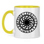 Schwarze Sonne Tasse zweifarbig - PatriotenPrint