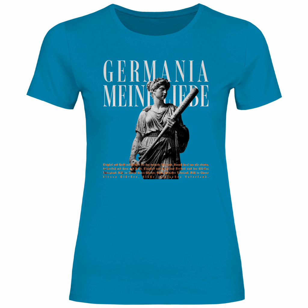 Deutschland T-Shirt 'Germania meine Liebe' Damen - PatriotenPrint