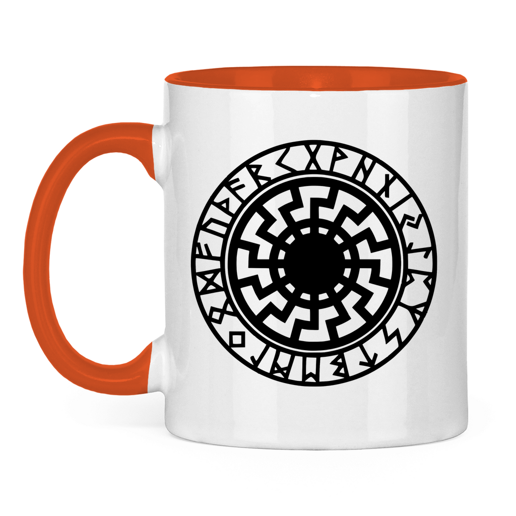 Schwarze Sonne Tasse zweifarbig - PatriotenPrint