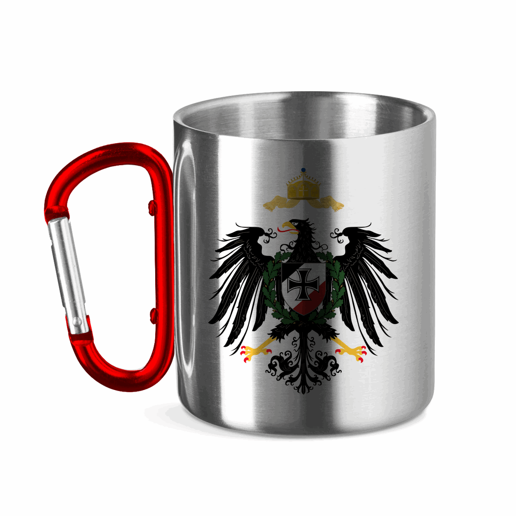 Deutsches Reich Edelstahltasse 'Reichsadler' mit Karabiner - PatriotenPrint