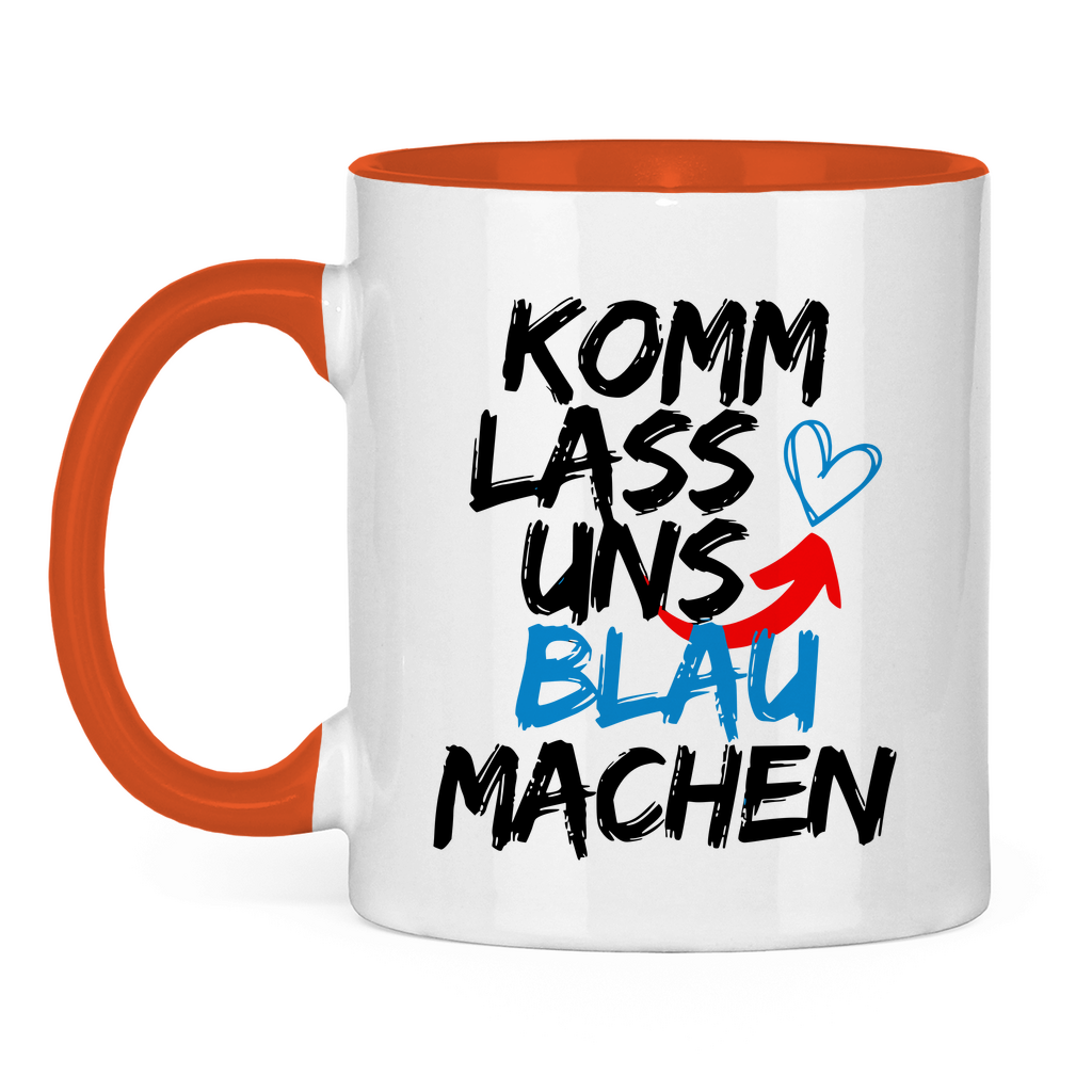 Tasse 'Komm lass uns blau machen' zweifarbig - PatriotenPrint